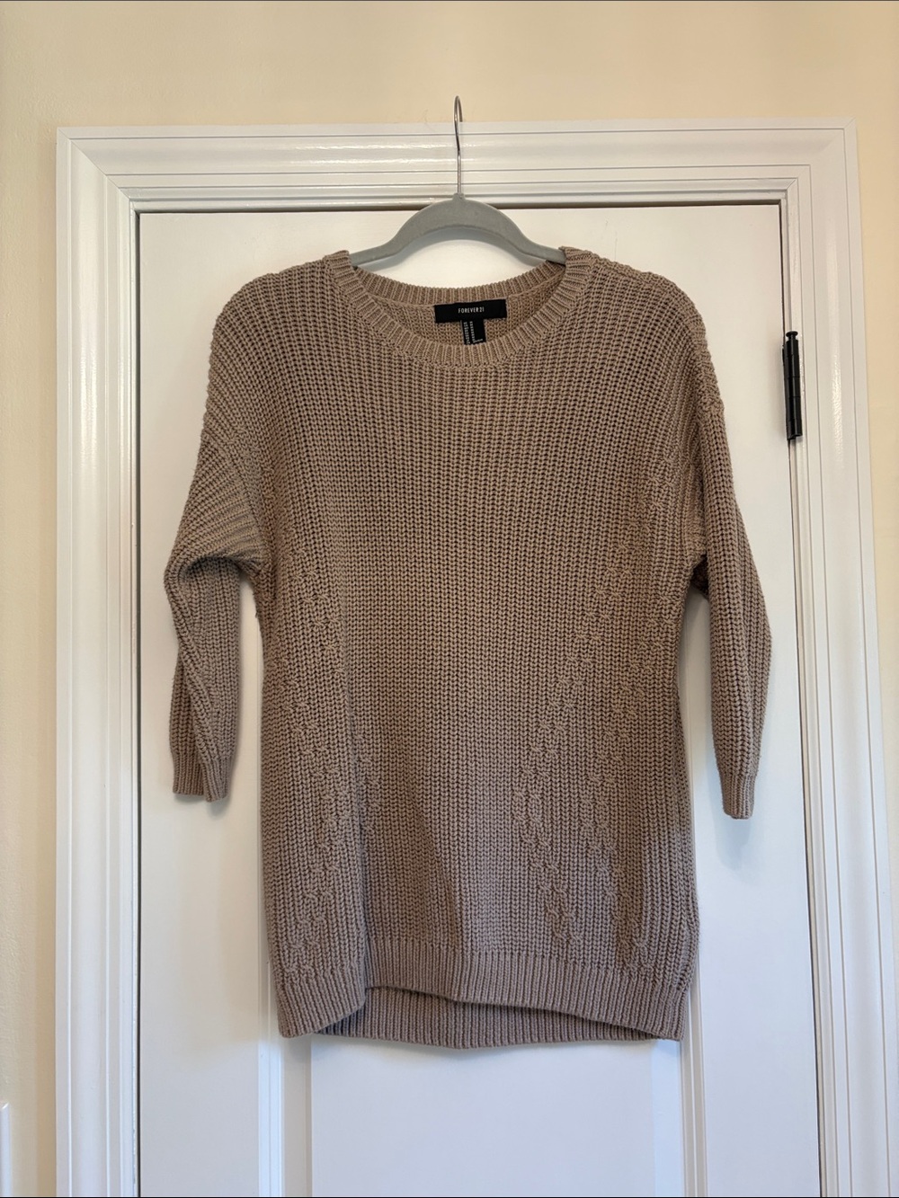 Forever 21 Beige Crewneck Knit Sweater